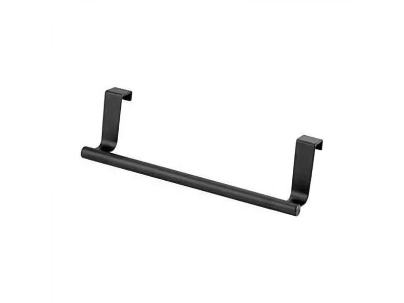  Porte-serviettes de porte sans perçage, à suspendre dans un placard, en acier inoxydable, pour salle de bain, cuisine, 23 cm (noir)  - Conforama A