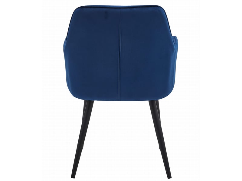 Family chaise jork - velours bleu marinepieds noirs x 1  - Conforama E