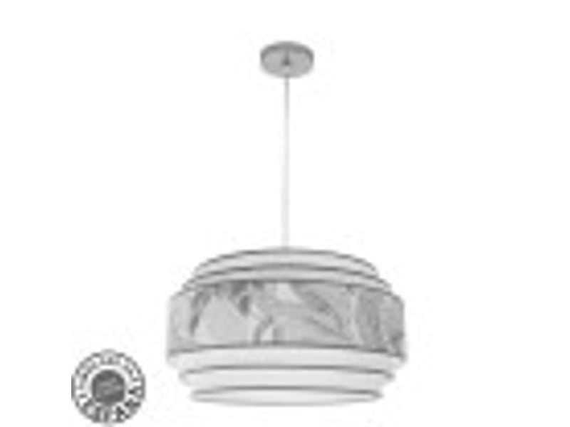  Suspension fabrilamp camerun chromé blanc gris 3 x e27 ø 50 cm 227995045 - Conforama B
