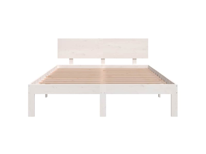  Lit double- lit adulte -  cadre de lit sans matelas blanc 150x200 cm  - Conforama C