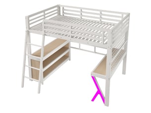 Lit mezzanine 140x200 cm <strong></strong>  <strong></strong> coloris blanc