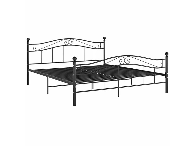  Lit adulte, lit double, cadre de lit noir métal 200x200cm cf10109  - Conforama A