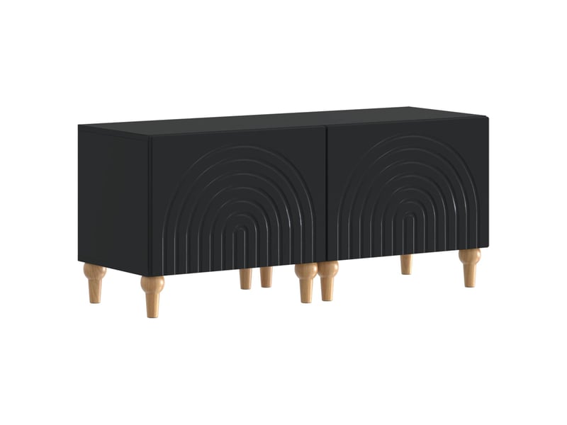 Ensemble de 3 meubles tv led noir bois d'ingénierie shl59095 - Conforama D