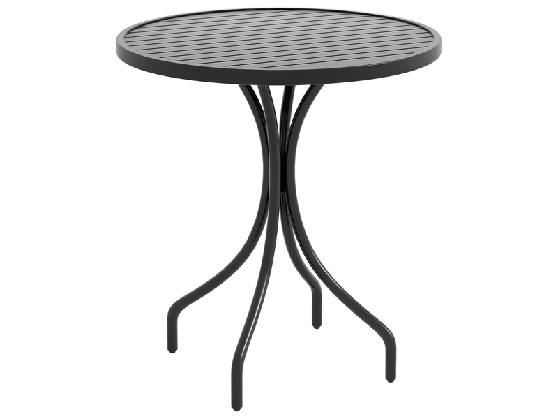  Table de jardin ronde, table de terrasse acier noir 66x66x71.5cm  - Conforama B