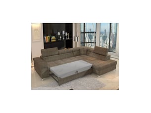 Canapé d'angle droit fixe <strong></strong> <strong></strong> 4 places Polyester Beige
