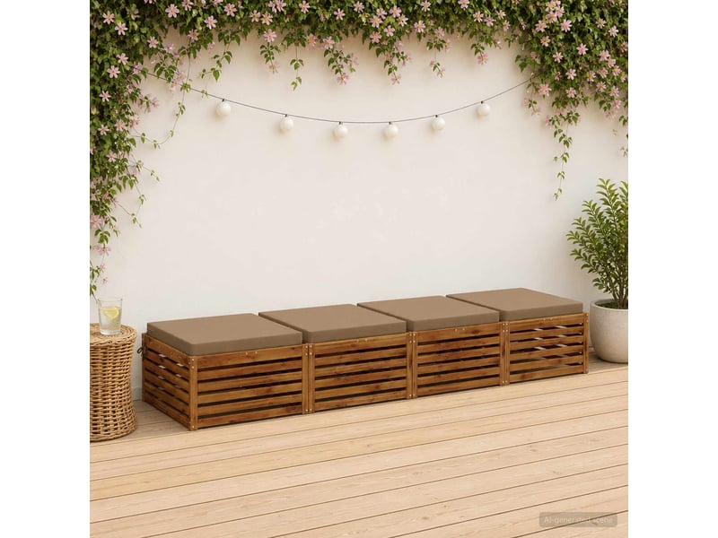  Lot de 4 coussins de siège, coussins d'assise soest 100 % polyester taupe cf60580  - Conforama B