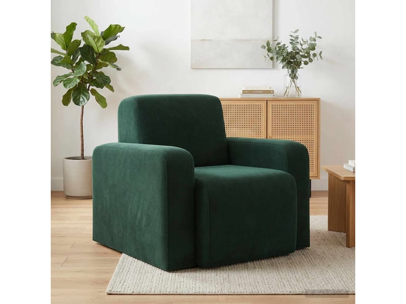  Vidaxl fauteuil vert foncé velours  - Conforama B