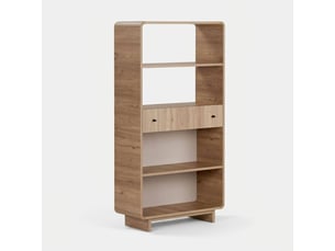 Bibliothèque étagère en bois avec tiroir senza - chêne