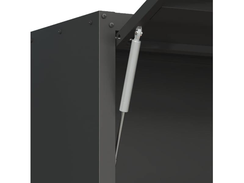  Armoire à outils murale 75 x 30 x 34,5 cm noire en acier, porte relevable verrouillable pour rangement  - Conforama E