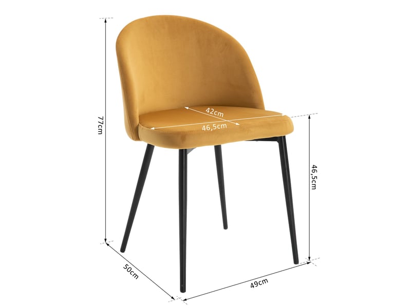  Lot de 2 chaises – design scandinave – assise velours  - Conforama C