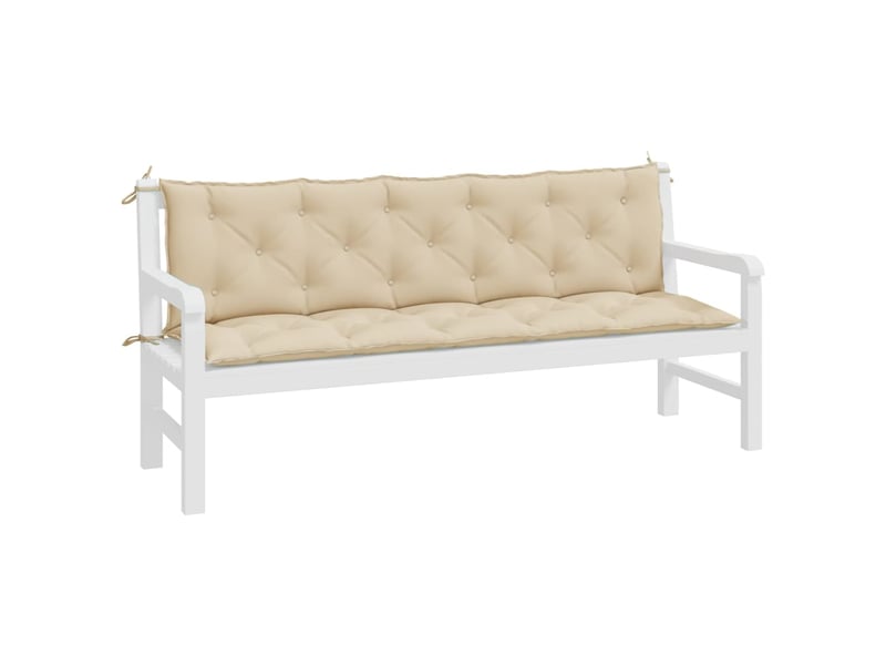  Lot de 2 coussins de banc jardin, coussins d'assise beige 180x50x7 cm tissu oxford cf58716  - Conforama D