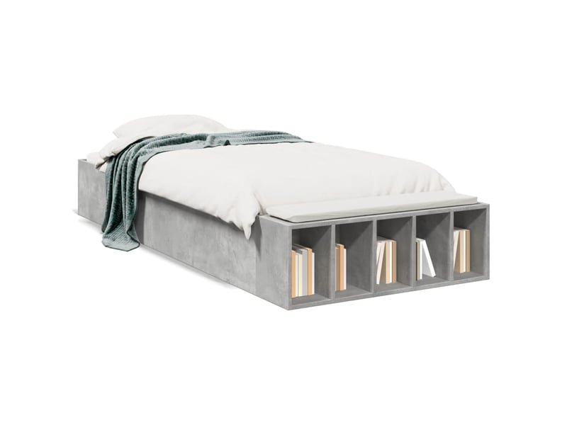  Lit simple- lit adulte -  cadre de lit sans matelas gris béton 100x200 cm  - Conforama A