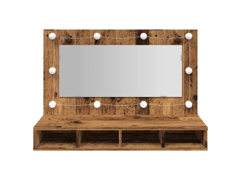  Armoire à miroir avec led vieux bois 90x31.5x62 cm  - Conforama E