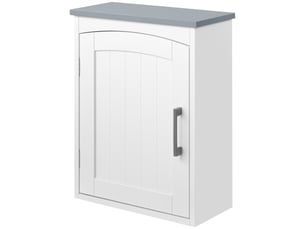 Meuble wc suspendu armoire à pharmacie murale armoire salle de bain rangement avec porte et étagère réglable - 41 x 18,5 x 52 cm - mdf - blanc