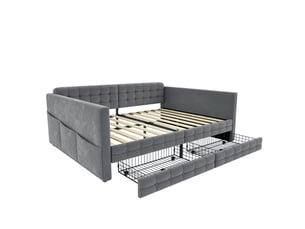 Lit banquette 140x190 cm <strong>MIVRAY </strong> <strong></strong> coloris gris