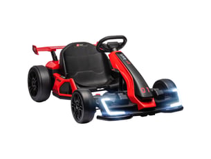 Karting électrique pour enfants de 6 à 12 ans, 24 v, 12 kmh, siège réglable, rouge