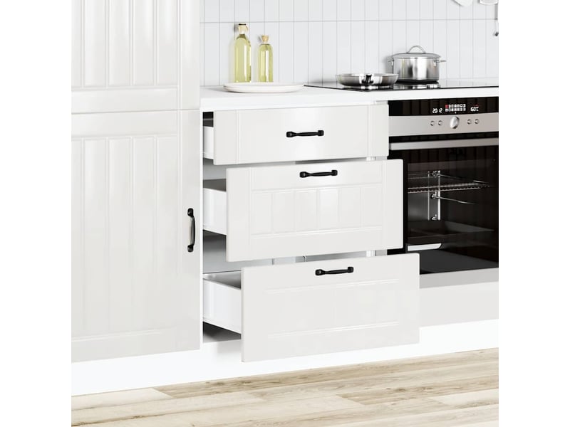 Meuble de rangement, meuble bas de cuisine bois d'ingénierie blanc brillant shl902 - Conforama C