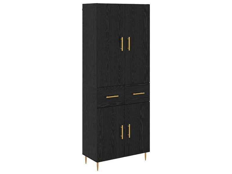  Buffet - haut armoire chêne noir 69,5 x 34 x 180 cm bois d'ingénierie  - Conforama A