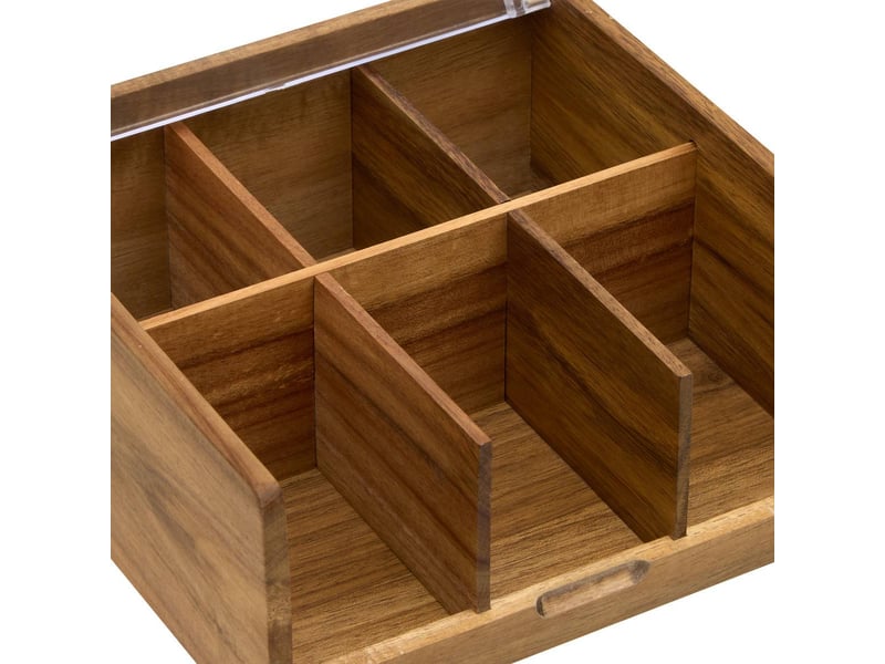  Boîte à thé 6 compartiments acacia marron ACACIA - Conforama D