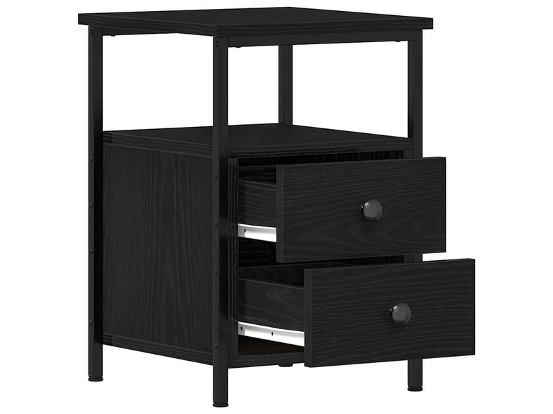  Tables de chevet 2 pièces chêne noir 34 x 35,5 x 50 cm bois d'ingénierie  - Conforama E