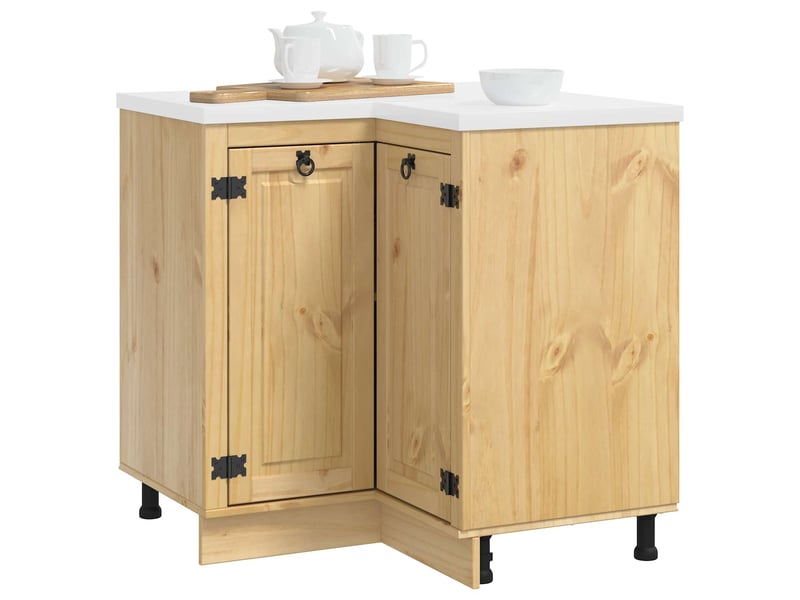Meuble bas cuisine ; armoire avec étagère avec porte miel 60 x 32 x 40 cm pin massif - Conforama D