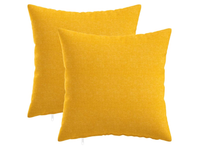  Lot de 2 coussins avec oreiller, coussins décoratifs heerlen jaune clair tissu cf50259  - Conforama B