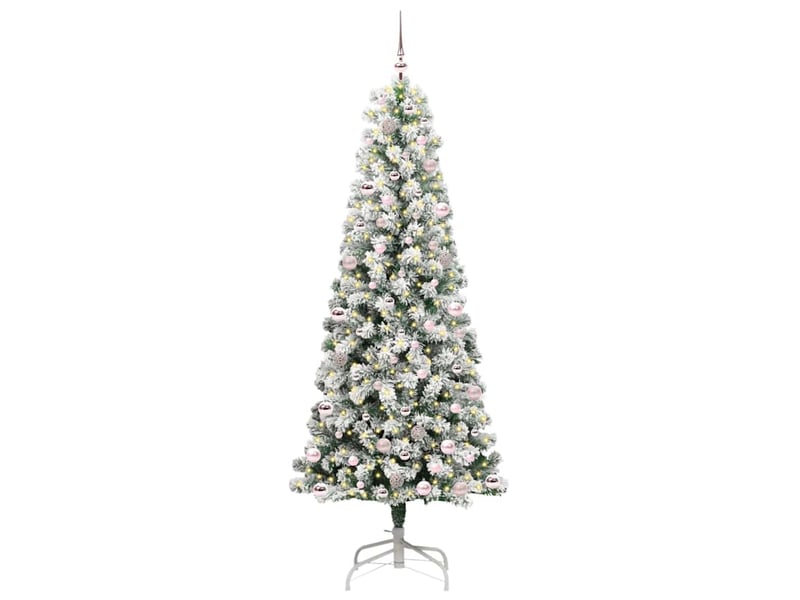 Sapin de noël, arbre de noël artificiel à branches articulées vert et blanc cf61127 - Conforama C