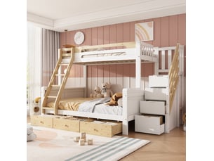 Lit superposé 90x200 cm <strong>HAUSS SPOLE</strong> <strong></strong> coloris bicolore