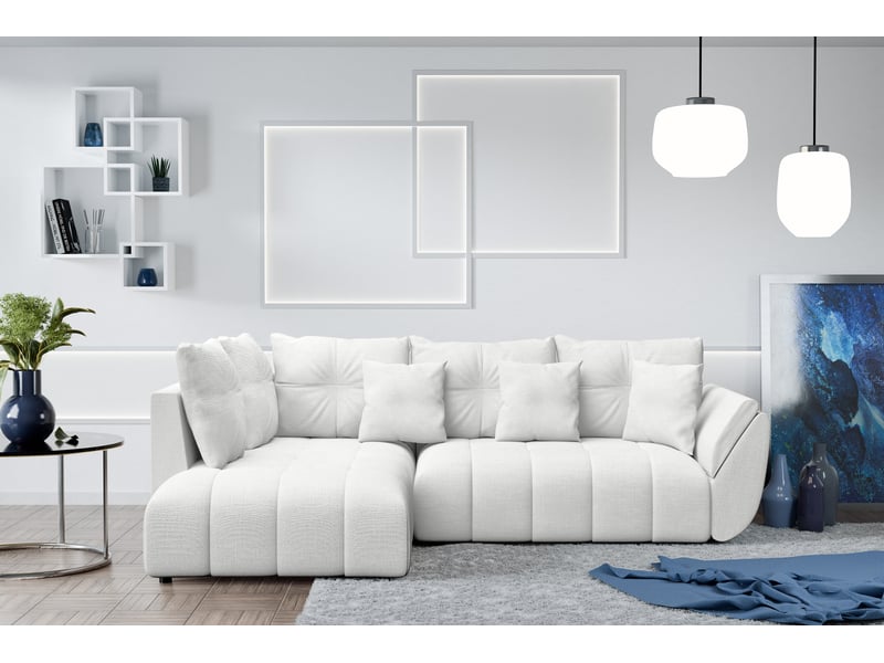Canapé avec fonction lit corleone blanc canapé d'angle 268cm Corleone - Conforama C