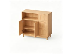 Buffet 2 porte(s) 3 tiroir(s) STILVORA - 90 cm coloris marron