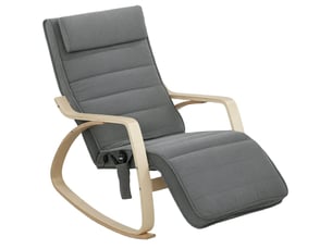 Fauteuil à bascule massant 67 x 106 cm - gris - chauffage lombaire, massage 8 points et repose-pieds réglable