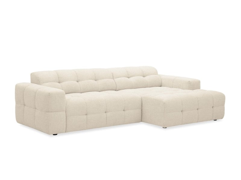  Canapé d'angle relax électrique en velours texturé beige fedora - angle droit KF9151-3M-BEI - Conforama D