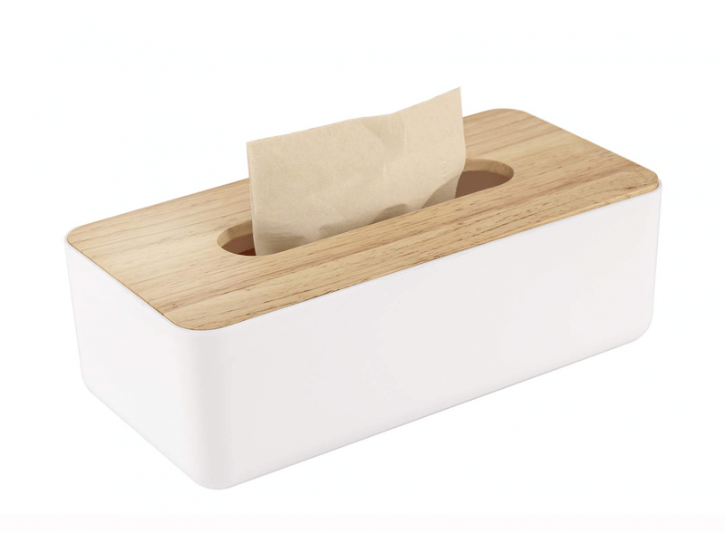  Distributeur de mouchoirs en bois et tissu 26x13x9cm - boîte rectangulaire pratique pour mouchoirs standard - organisation salle de bain  - Conforama A