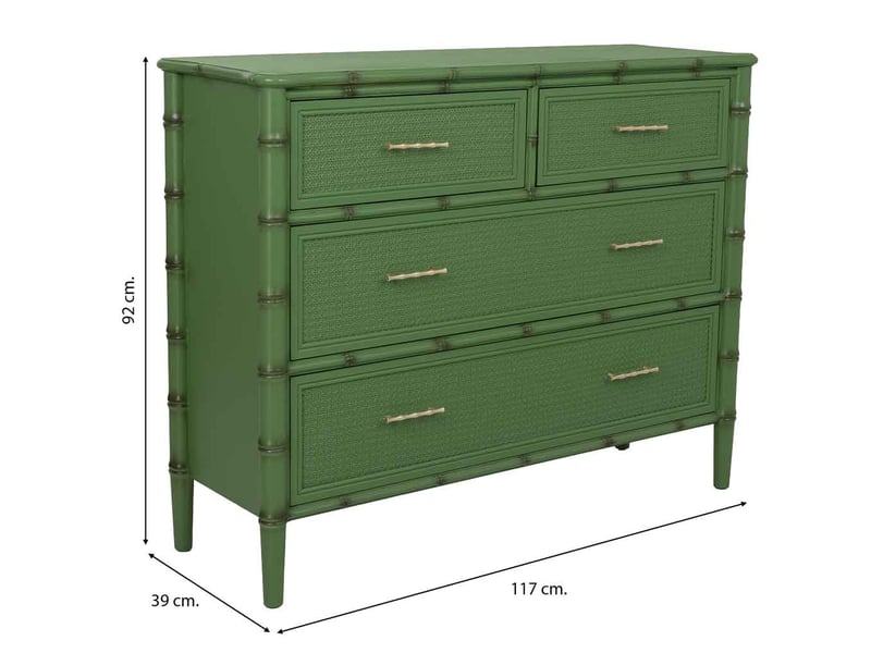  Commode en bois vert 117x39x92 cm h  - Conforama C