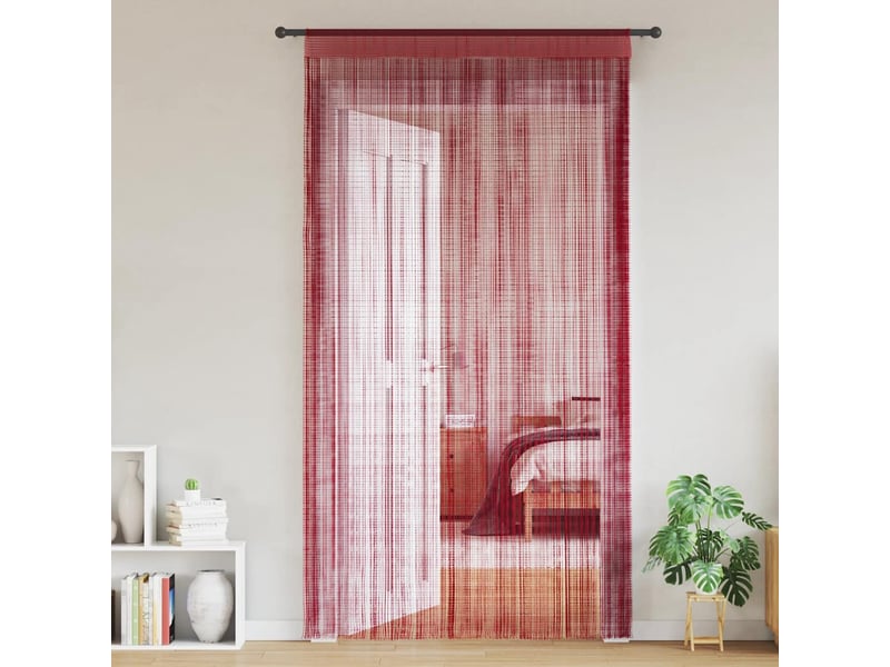  Lot de 2 rideaux en fils, rideau de porte 140 x 250 cm bordeaux cf43843  - Conforama A