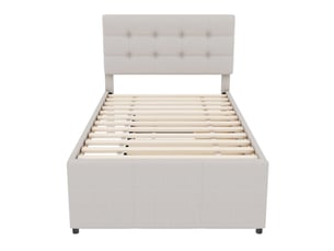 Lit gigogne 90x190 cm <strong>ZOVIRA</strong>  <strong></strong> coloris beige