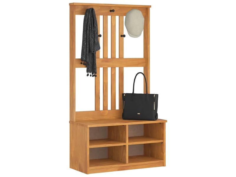 Porte manteau couloir sandnes 87x40x159,5 cm bois massif pin - Conforama D