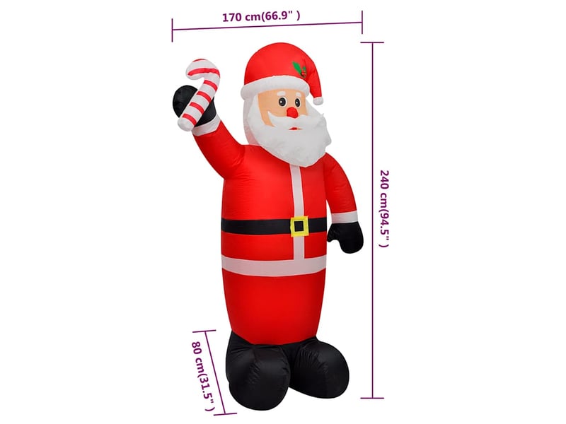  Père noël gonflable avec led 240 cm  - Conforama E