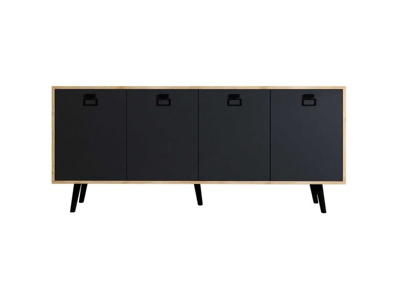  Buffet 4 portes en aggloméré mirza modern anthracite et chêne  - Conforama B