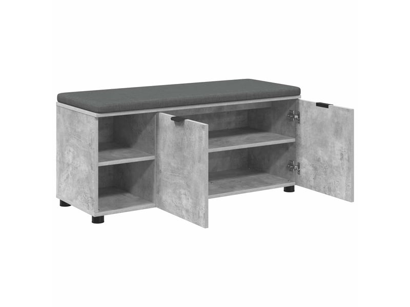  Banc d'entrée, banc interieur avec coussin gris béton 100x38x46 cm shl4932  - Conforama E
