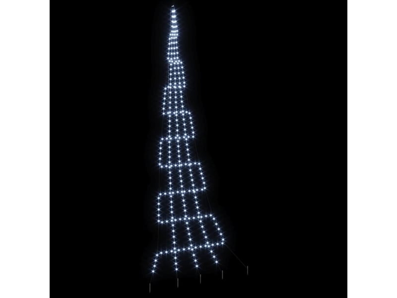  Arbre de noël, sapin de noël led avec piquets au sol blanc froid 511 cm métal  - Conforama D