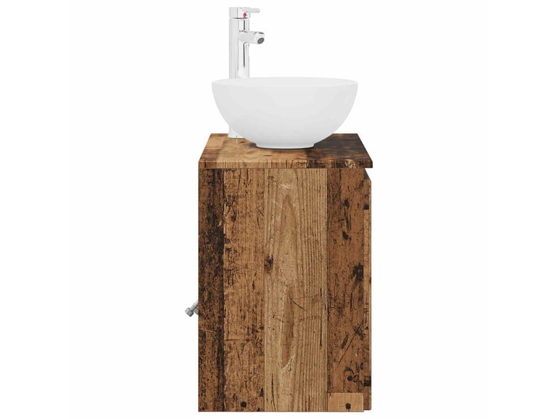  Vanité de lavabo mural, meuble de rangement bois ancien 49.5x35x63 cm  - Conforama D