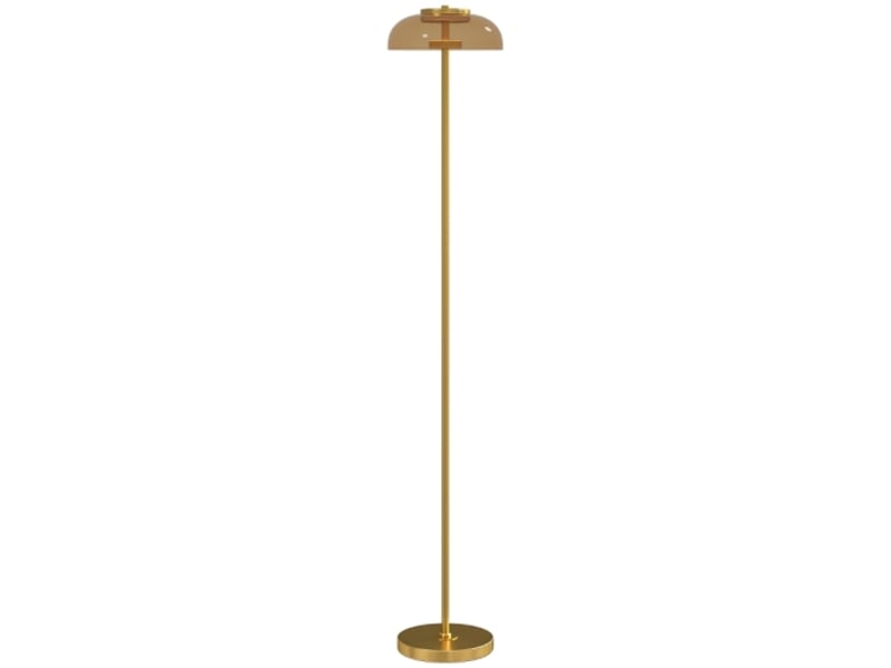  Lampadaire led en laiton, lumière blanc chaud 3000 k, 25 x 25 x 134 cm, interrupteur au pied, pour salon  - Conforama A