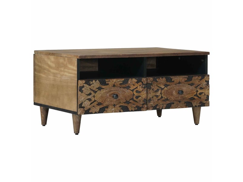 Table basse - table de salon - table à thé marron 80 x 54 x 40 cm bois de mangue massif - Conforama B