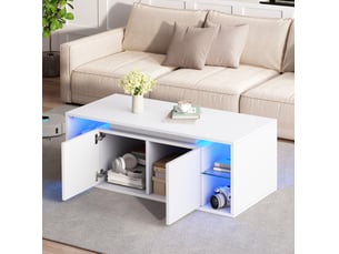 Table basse rectangulaire coloris blanc <strong>HAUSS SPOLE</strong> <strong></strong> - 50 cmx100 cm