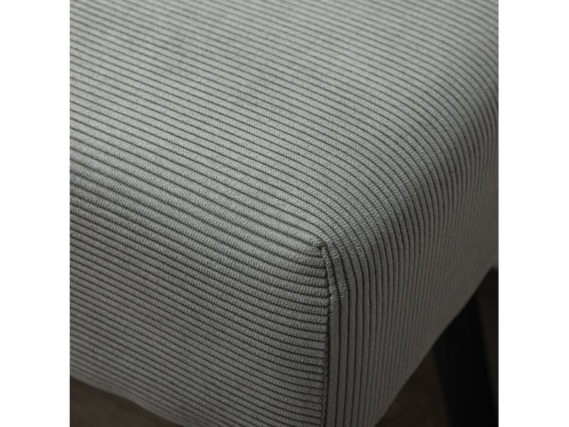 Banquette rembourrée 100 x 36 x 45 cm gris, velours côtelé polyester, pieds acier, assise polyvalente  - Conforama D