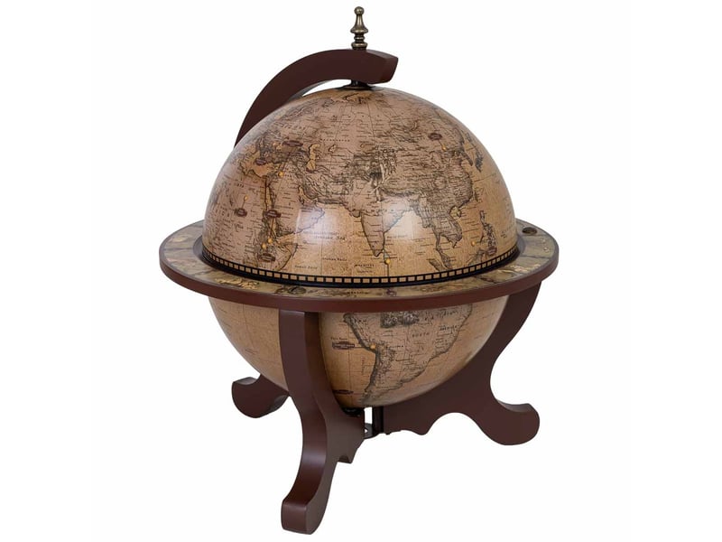  Meuble porte-bouteilles globe terrestre beige l41,6x46 h cm  - Conforama A