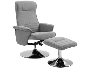 Fauteuil inclinable avec repose-pieds, pivotant, dossier inclinable, jusqu'à 150 kg, 69 x 71 x 104 cm, gris