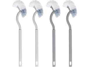 Enowelir 4x brosses toilette courbées – double face manche long, nettoyage décontamination, wc salle de bain