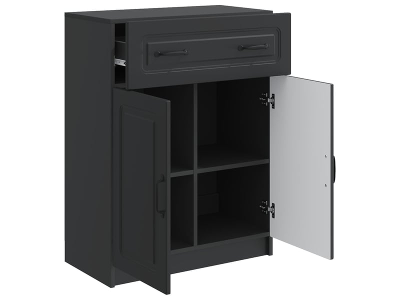  Buffet - bahut - meuble de rangement avec tiroir noir 66 x 34,5 x 87 cm bois d'ingénierie  - Conforama D